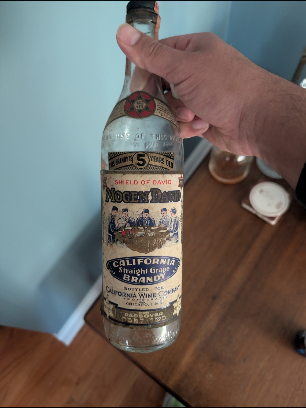 Shield of David California Straight Grape Brandy - Clear Bottle